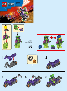 Mode d’emploi Lego set 60296 City La moto de cascade Roue arrière