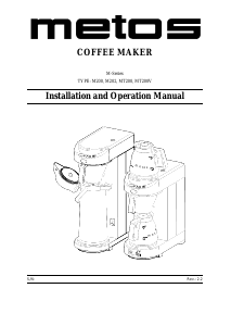 Handleiding Metos M200 Koffiezetapparaat
