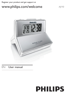 Manual Philips AJ110 Alarm Clock Radio
