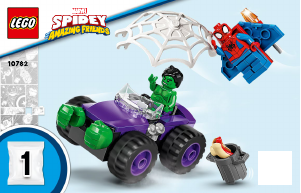 Handleiding Lego set 10782 Super Heroes Hulk vs. Rhino vrachtwagenduel