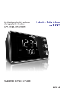 Vadovas Philips AJ3551/12 Radijo laikrodis su žadintuvu