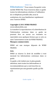 Mode d’emploi Wiko Fiji Téléphone portable