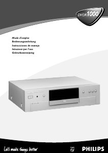 Manual de uso Philips DVDR1000 Reproductor DVD
