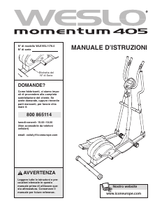 Manuale Weslo Momentum 405 Bicicletta ellittica