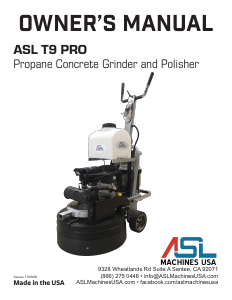 Manual ASL T9 Pro Concrete Grinder