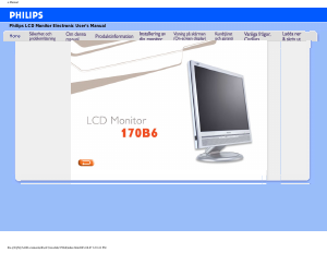 Bruksanvisning Philips 170B6CG LCD skärm