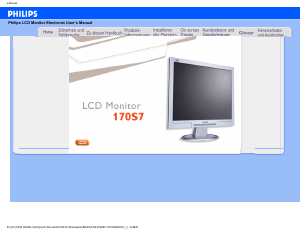 Bedienungsanleitung Philips 170S7FG LCD monitor