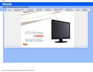 Manual de uso Philips 170V9FB Monitor de LCD