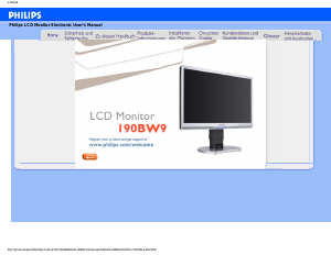 Manual Philips 190BW9CB LCD Monitor