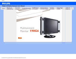 Bruksanvisning Philips 190G6 LCD skärm