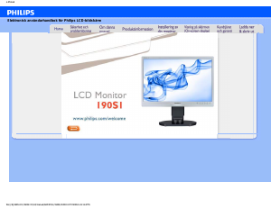 Bruksanvisning Philips 190S1CB LCD skärm