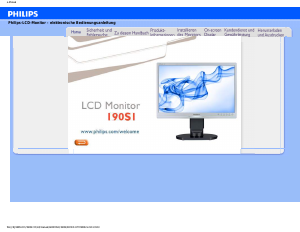 Bedienungsanleitung Philips 190S1CB LCD monitor