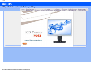 Bedienungsanleitung Philips 190S1CS LCD monitor