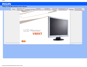 Bedienungsanleitung Philips 190V7FB LCD monitor