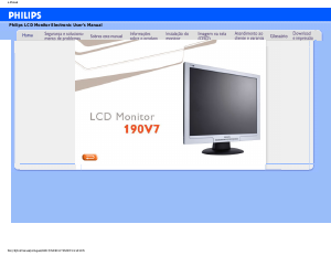 Manual Philips 190V7FB Monitor LCD