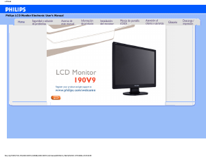 Manual de uso Philips 190V9FB Monitor de LCD