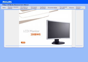 Manuale Philips 200BW8ES Monitor LCD