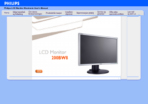 Bruksanvisning Philips 200BW8ES LCD-skjerm