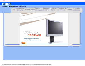 Manual Philips 200PW8ES LCD Monitor