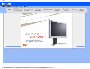 Instrukcja Philips 200PW8ES Monitor LCD