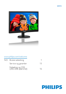 Bruksanvisning Philips 203V5LSB26 LCD-skjerm