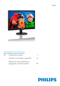 Manual de uso Philips 203V5LSB26 Monitor de LCD