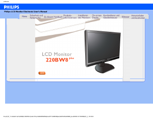 Manual Philips 220BW8CS1 LCD Monitor