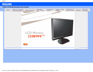 Manual Philips 220BW8CS1 Monitor LCD