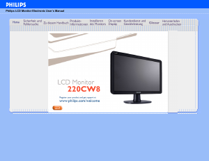 Manual Philips 220CW8FB LCD Monitor