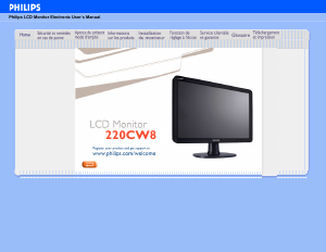 Mode d’emploi Philips 220CW8FB Moniteur LCD