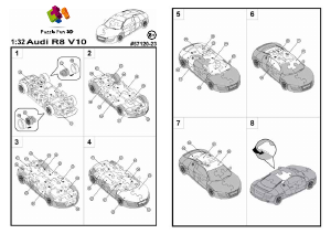 Manual Puzzle Fun 3D Audi R8 Puzzle 3D