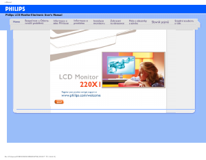 Manuál Philips 220X1SW LCD monitor