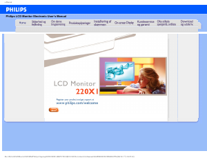 Brugsanvisning Philips 220X1SW LCD-skærm