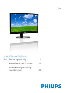Bedienungsanleitung Philips 221S6QUMB LCD monitor