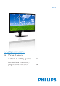 Manual de uso Philips 221S6QUMB Monitor de LCD