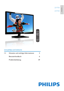 Bedienungsanleitung Philips 221TE5LB LCD monitor