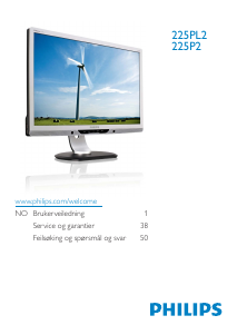 Bruksanvisning Philips 225P2ES LCD-skjerm