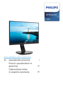 Priročnik Philips 242B7QPTEB LCD-zaslon