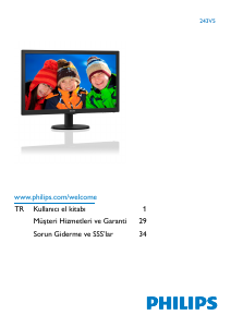 Kullanım kılavuzu Philips 243V5QHAB LCD ekran