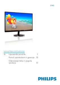 Priročnik Philips 274E5QDAB LCD-zaslon