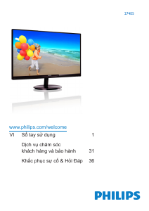 Hướng dẫn sử dụng Philips 274E5QDAB Màn hình LCD