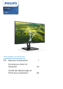 Mode d’emploi Philips 242B1G B Line Moniteur LED