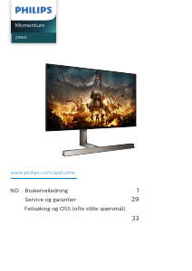 Bruksanvisning Philips 279M1RV Momentum LED-skjerm