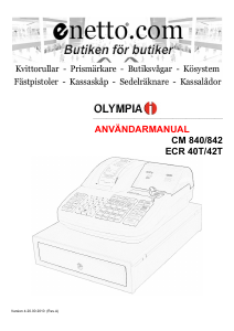 Bruksanvisning Olympia CM 840 Kassaregister