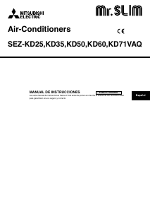 Manual de uso Mitsubishi SEZ-KD71VAQ Mr. Slim Aire acondicionado