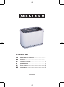 Manual Melissa 16140079 Toaster