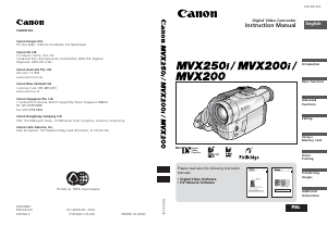 Manual Canon MVX200 Camcorder