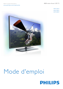 Mode d’emploi Philips 40PFL8007K Téléviseur LED