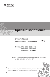 Manual Gree Neo GWH30LB-D3DNXXE Air Conditioner