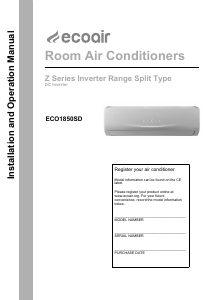 Manual EcoAir ECO1850SD Air Conditioner